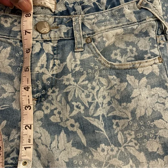 Free People Blue Printed Floral Ankle Cotton Jeans size 28 - Picture 10 of 12